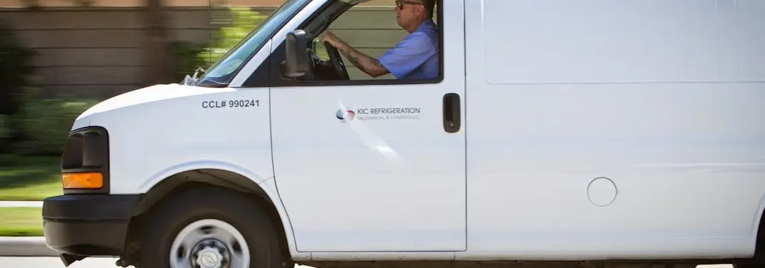 KIC Refrigeration service vehicle serving Adams area